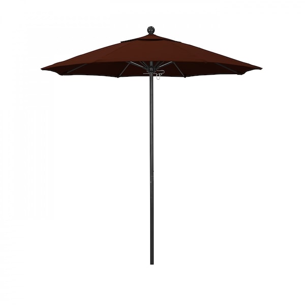 California Umbrella 7.5' Black Aluminum Market Patio Umbrella, Pacifica Brick 194061335000 - main